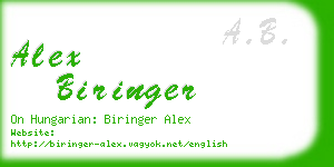 alex biringer business card